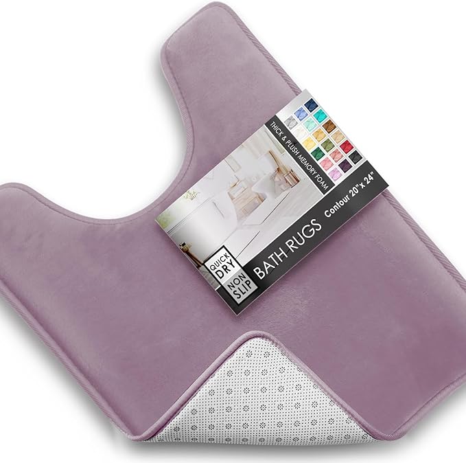 Clara Clark Bathroom Rugs, Velvet Memory Foam Bath Mat, Non-Slip Bath Rugs, Machine Wash, Dries Quickly, Ultra Soft Plush Bath Mats for Bathroom,