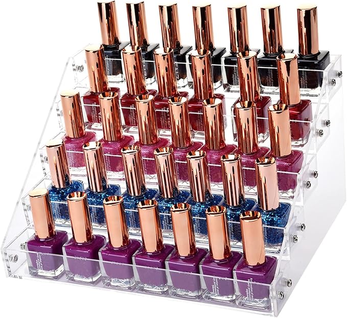 1pc Acrylic Multi Manicure Display Rack for Nail Polish Organization Makeup Shelf for Dressing Table Bedroom and Salon Use Practical and Stylish Storage
