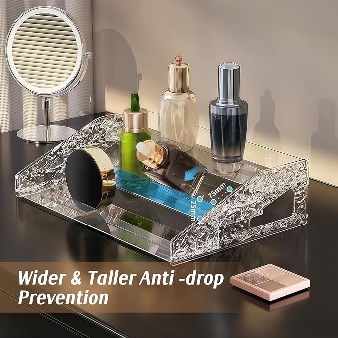 2 Pack Perfume Organizer- 3 Tier Cologne Stand Clear Plastic Cologne Organizer for Men/Women Fragrance, Lotion, Skincare Display Holder Shelf(Clear)