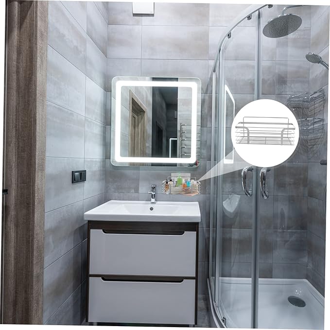Unomor Stainless Steel Storage Mounted Bathroom Shelf Organizer Shampoo Holder Floating Shelves for Bathroom Decorations