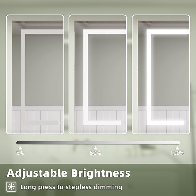 LED Medicine Cabinet Mirror, 24x30 Inch Bathroom Storage, Recessed/Wall Mount, Plug-in/Hardwired, 3 Color Dimmable Light, Anti-Fog, Time Temp Display, Right Hinge