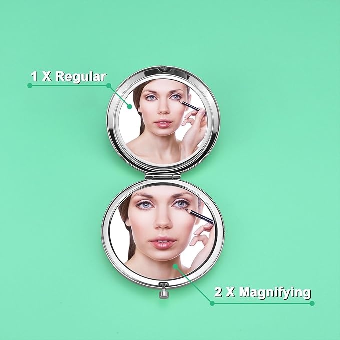 Graduation Gifts for Her Compact Makeup Mirror College Graduation Gifts Inspirational Gifts College Graduation Appreciation Gifts Folding Makeup Mirror Birthday for Girls (Silver)