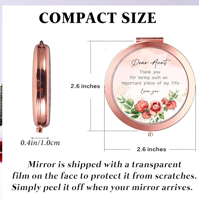 Aunt Gifts for Aunt Birthday, Compact Mirror, Auntie Gift Ideas
