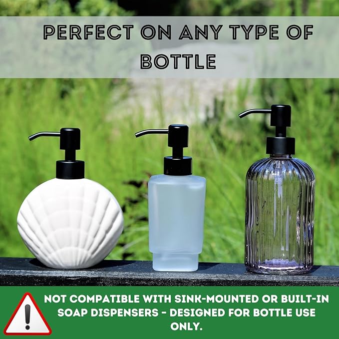 Kapitan Soap Dispenser Pump Replacement Head Black Spare Stainless Steel 28Mm Brushed Finish