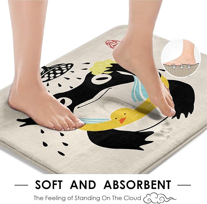ArtSocket Funny Frog Bathroom Set with Shower Curtain and Rugs and Accessories, Asian Style Traditional Japanese Art Rubber Duck Cute Animal Retro Beige Shower Curtain for Bathroom Decor 4 Pcs