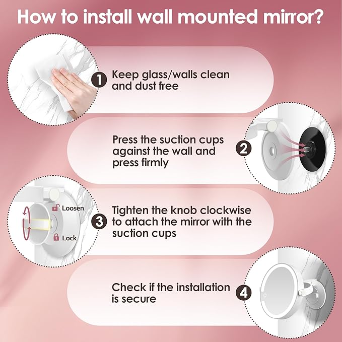 30X/1X Magnifying Mirror Suction Cup with Powerful Locking, Wall Mounted Makeup Mirror, Shaving Mirror for Bathroom, Detachable for Travel, 3 Color Modes and Adjustable Brightness (7 inch)