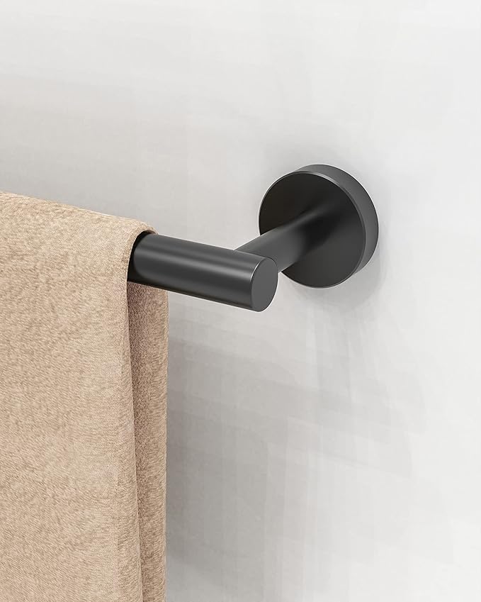 RARXTR Towe Bar for Bathroom Kitchen Hand Towel Holder Dish Cloths Hanger SUS304 Stainless Steel RUSTPROOF Wall Mount (Matte Black 18-inch Center to Center)