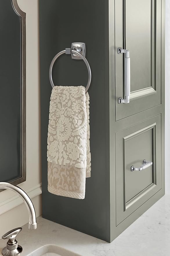 Amerock BH3609226 | Chrome Towel Ring | 7-9/16 in (192 mm) Length Towel Holder | Stature | Hand Towel Holder for Bathroom Wall | Small Kitchen | Bath Accessories