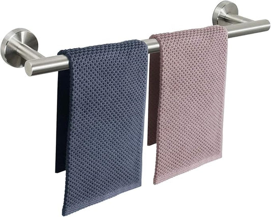 NearMoon Bath Towel Bar, Thicken Stainless Steel Shower Towel Rack Holder Wall Mounted for Bathroom, 24-lnch Overall Length-21-lnch Usable Hanging Space (2 Pack, Brushed Nickel)