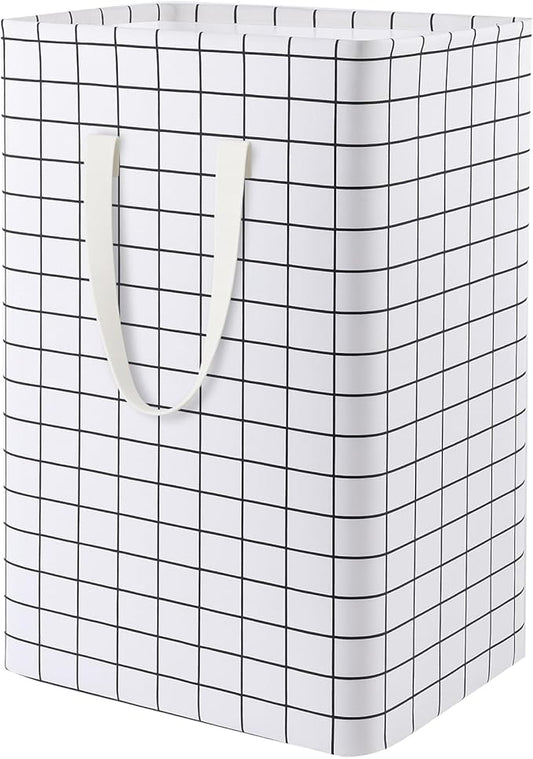 Waterproof Laundry Hamper Collapsible Laundry Basket Leather Handle Laundry Bag Large Clothes Storage Toy Organization for Bathroom Bedroom Laundryroom College Dorms (Laundry Basket-005)