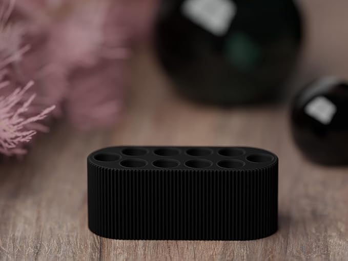Perfume Sample Organizer for Bathroom or Vanity ?€? Ideal Makeup and Skincare Storage, Desk and Bathroom Counter Organizer, Gift for Her ((BLACK) Fits 8mL Atomizers (Travel Size))