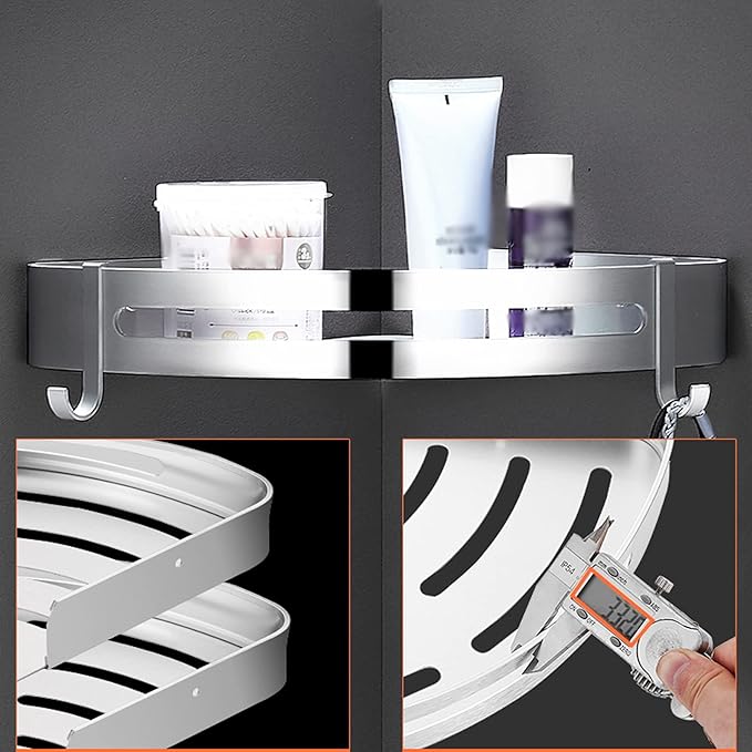 HASMI Bathroom Shelf Bathroom Rack,Wall-Mounted Storage Shampoo Rack Corner Basket Bathroom Products Luxury Cosmetics Storage Bathroom Shelf Bathroom Accessories Floating Shelves (Color : 1)