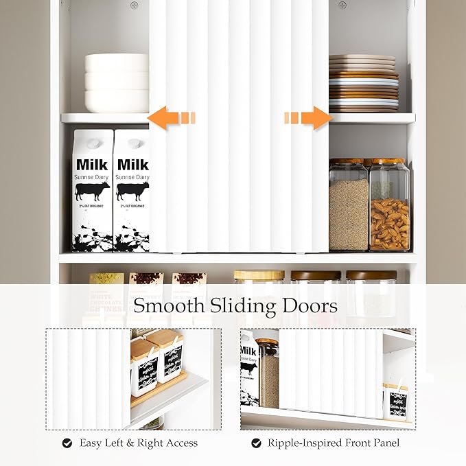Fluted Bathroom Wall Cabinet with Sliding Door, 24" x 22" Upgraded All Painted Wood Medicine Cabinet with 3-Point Adjustable Shelf, Over Toilet Wall Mounted Cabinet Organizer for Bathroom