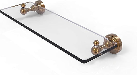 Allied Brass WP-1/16 Waverly Place Collection 16 Inch Vanity Beveled Edges Glass Shelf, Brushed Bronze