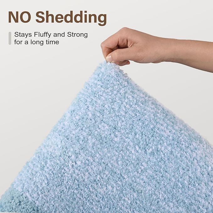 48x32 Large Bathroom Rugs Washable Non Slip, Light Blue Bath Mat for Bathroom Floor Tub, Soft Absorbent Quick Dry Mats for Shower, Bathtub,Home Decor
