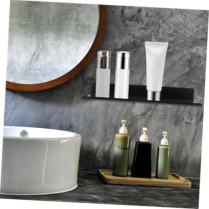 Holibanna Floating Shelves Bathroom Wall Storage Rack Stainless Steel Wall Shelf No Punch Installation for Kitchen