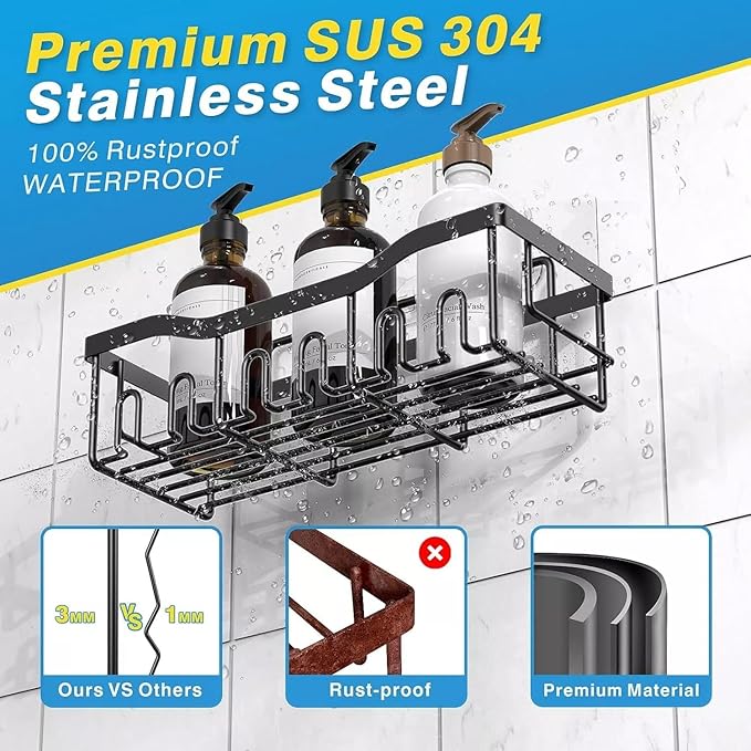 Caddy-Adhesive Bathroom Storage Organizer Wall Shelves Utility Rack Shelf Corner