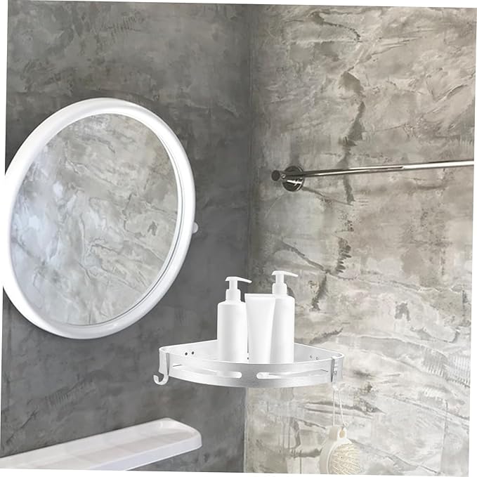 Cabilock Punch Triangle Wall Mounted Rack Storage Shelf for Bathroom and Kitchen Silver Design for Efficient Space Utilization