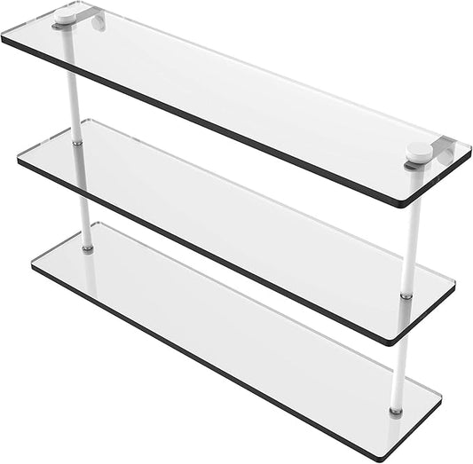 Allied Brass NS-5/22 22 Inch Triple Tiered Glass Shelf, Matte White