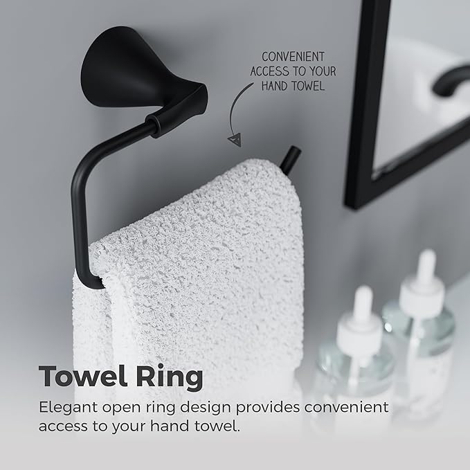 Pfister Willa Towel Ring, Hand Towel Holder for Bathroom, Wall-Mounted, Screw-in, Spot Defense Brushed Nickel Finish, BRBWLL0GS