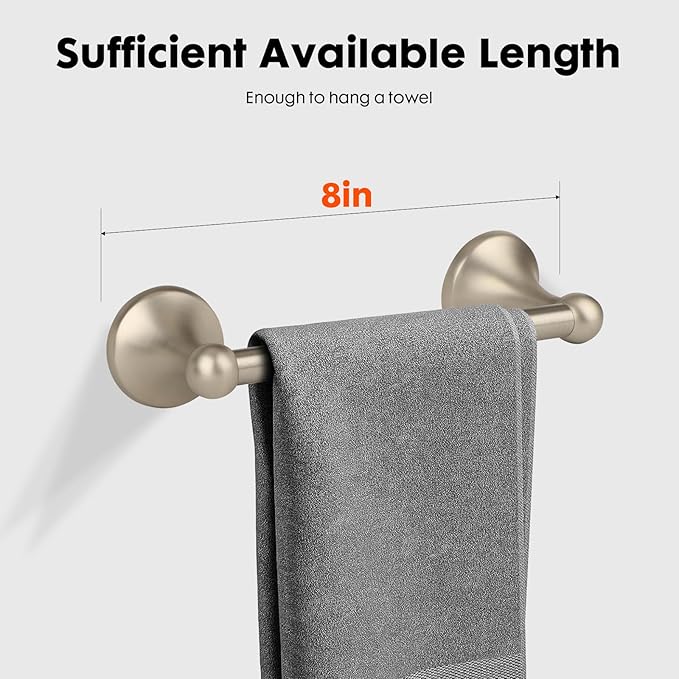Antique Hand Towel Holder,Towel Ring Brushed Nickel for Bathroom,Towel Bar 9-Inch,Bathroom Accessories Towel Rack, Wall Mounted,Towel Hanger for Bathroom