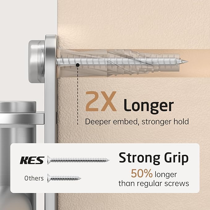 KES Swivel Towel Racks for Bathroom, 19.5" Swing Out Towel Rack for Bathroom Wall 4-Arm, Swinging Towel Bar 18/8 Stainless Steel Space Saving Wall Mounted Brushed Finish, A2104S4L50-2