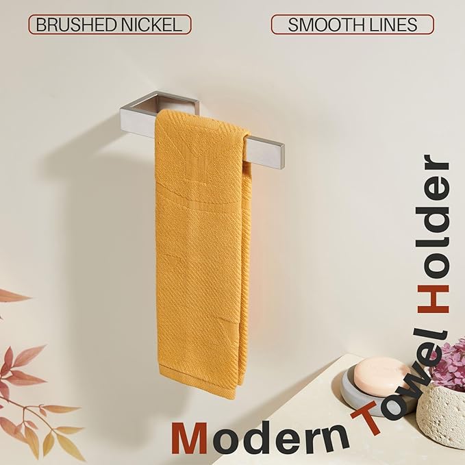 KOKOSIRI Hand Towel Bars Bath Towel Holder Brushed Nickel Wall Mount Kitchen Towels Rack Bathroom Hardware Stainless Steel, B3009BR