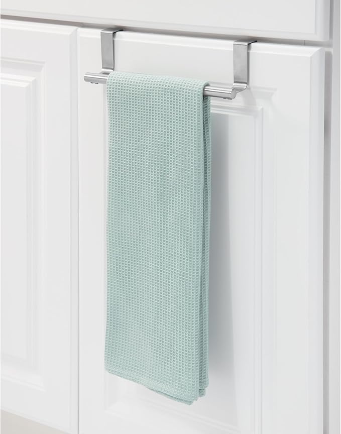 iDesign Stainless Steel 9-inch Over-the-Cabinet Towel Bar - Set of 2 - Brushed