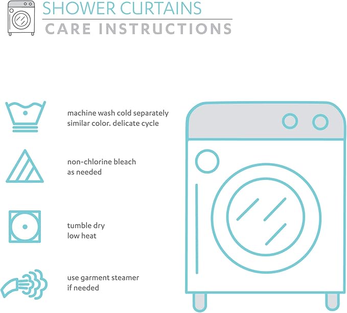 Lush Decor Dolores Shower Curtain 72" W x 72" L Blue - Floral Shower Curtains for Bathroom - Fabric Bathroom Curtain - Maximalist Decor