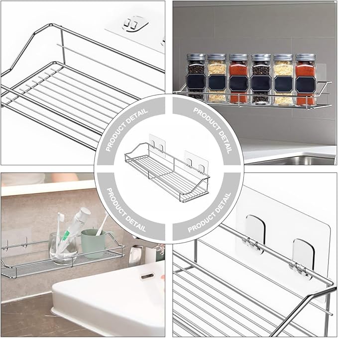 Mobestech Bathroom Shelves Over Toilet Wall-Mounted Storage Shelf Sturdy Rack Bathroom Accessory