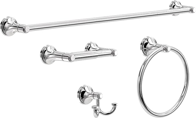 Franklin Brass Woodruff (1-Pack) Hand Towel Holder Polished Chrome Towel Racks for Bathroom Wall Round Towel Ring Holder for Bath Towel Hanger for Kitchen, Bathroom Accessories WDRF46-PC