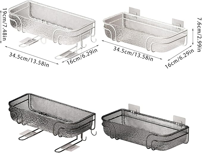 Wall Mounted Bathroom Shelves Adhesive Bathroom Shelf Functional Hanging Storage Holder Rack for Home Decors Materials