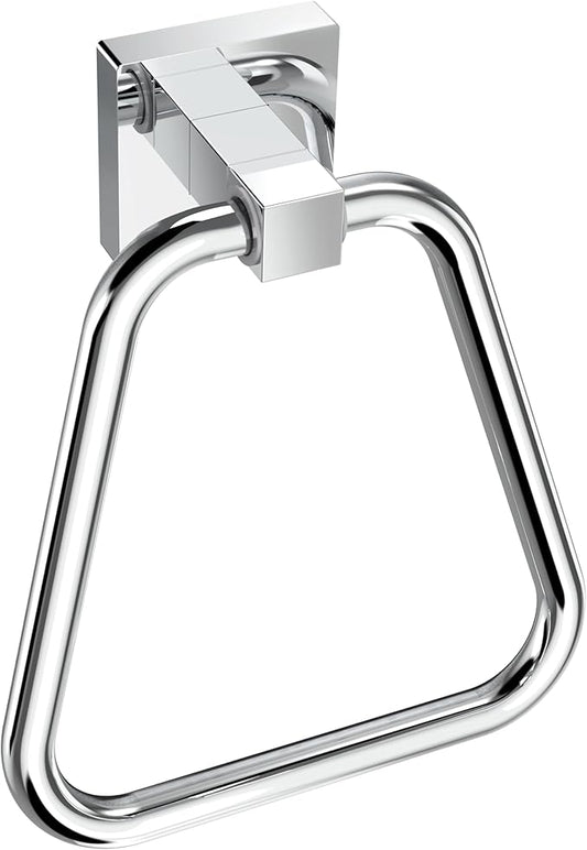 RUACQ Towel Ring, Square Base Hand Towel Ring, Stainless Steel Hand Towel Holder for Bathroom Wall, Sturdy and Rust-Resistant (Chrome)