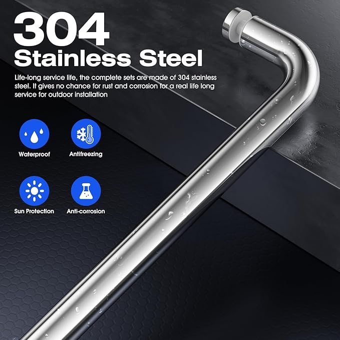 Ranbo Glass Shower Door Towel Bar 18 Inch Stainless Steel Sliding Shower Door Handle Replacement with Polished Chrome Finish for Commercial and Residential Glass Doors