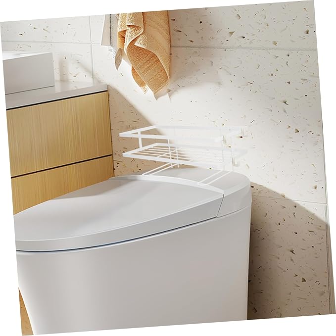 POPETPOP Toilet Storage Rack Space-Saving Shelf for Bathroom No Drilling Organizer Shelf