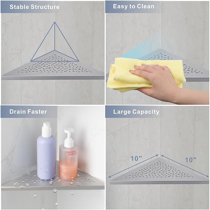 HIDROP Corner Shower Shelf 10" Triangular (Brushed)