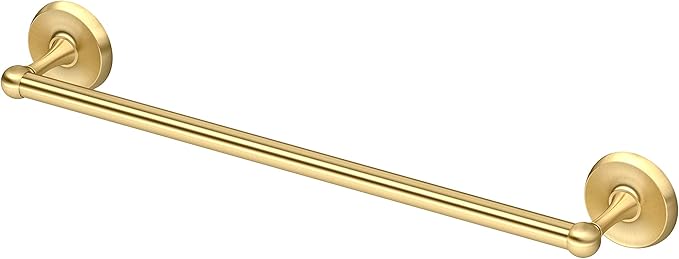 Gatco 5051 Designer II Towel Bar, 18 Inch, Brushed Brass | Wall Mounted Towel Holder for Bathroom