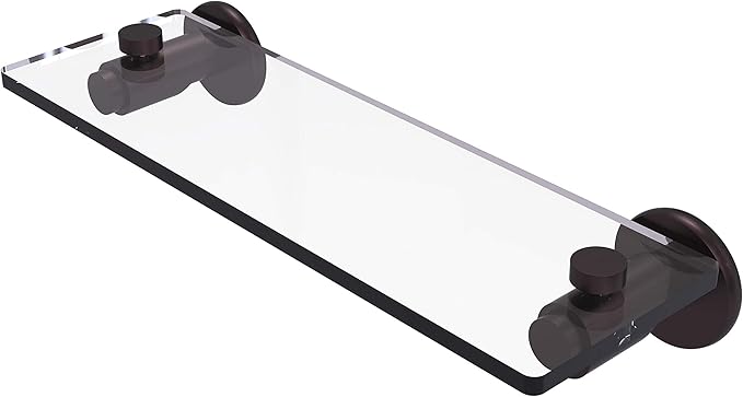 Allied Brass TR-1/16-ABZ Tr 1 Tribecca Collection Inch Vanity Beveled Edges Glass Shelf, 16 Inch, Antique Bronze