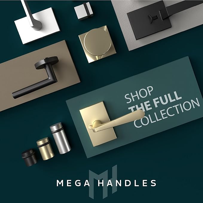 Mega Handles Bathroom Towel Holder Set - 4 Pieces Bathroom Accessories Sets - Heavy Duty Bathroom Accessory Set, 25'' Towel Bar, Robe Hooks & Toilet Paper Holder Wall Mounted - Satin Brass Bath Suite