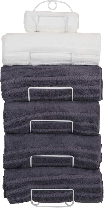 Towel Racks for Bathroom Wall Mounted Metal Wine Rack Towel Shelf Towel Holder for Bath White
