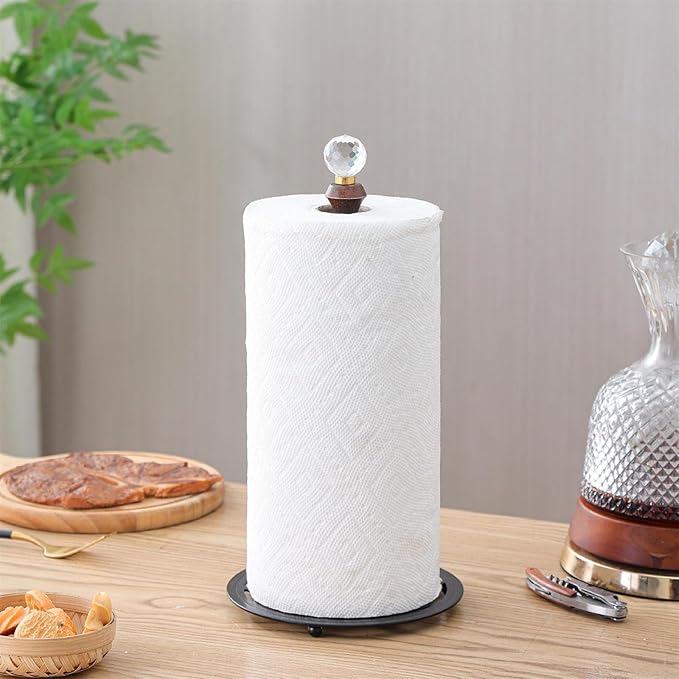 Wooden Shelf Bathroom Kitchen Storage Dispenser Stand Freestanding Metal Holder with Large Capacity Bathroom Organizer