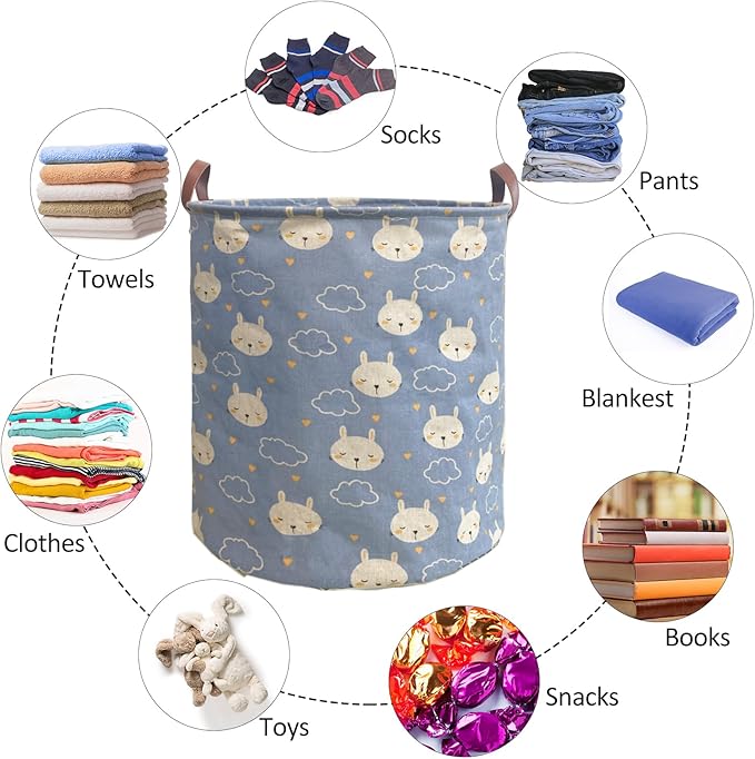 Collapsible Laundry Basket in Bedroom Waterproof Laundry Hamper in Bathroom Large Laundry Bag in College Dormitory Cloakroom Livingroom Nursery Toy Bin (Laundry Hamper-Bedroom-005)