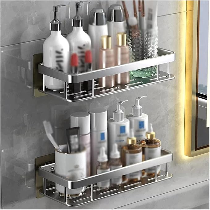 Floating Shelves Storage Rack Toilet Simple Plastic Storage Rack Toilet Washstand Wall Mounted Storage Rack Non Perforated Storage Rack Bathroom Shelves Hanging Spice Rack Wall Mount ( Color : Gris ,