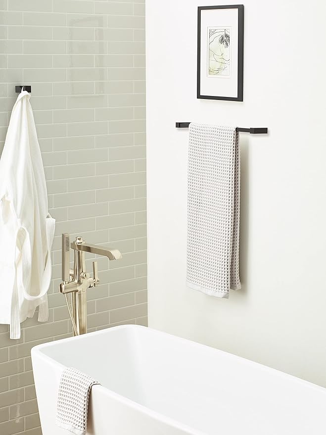 Amerock BH36083ORB | Oil Rubbed Bronze Towel Bar | 18 in (457 mm) Towel Rack | Monument | Bathroom Towel Holder | Bathroom Hardware | Bath Accessories