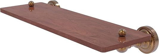 Allied Brass DT-1-16-IRW Dottingham Collection 16 Inch Solid IPE Ironwood Wood Shelf, Brushed Bronze