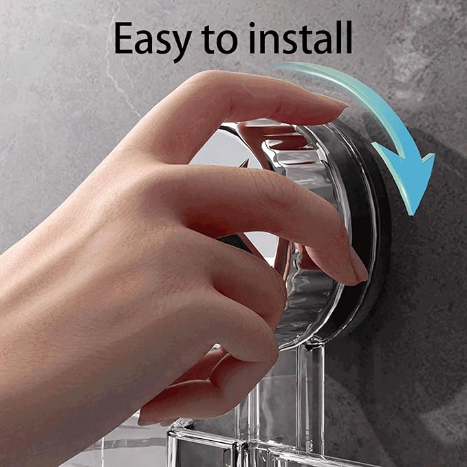 ljhnba Space Saving Suction Cup Storage Rack Toiletries Holder Shelf Bathroom Organiser for Shampoo and Small Accessories