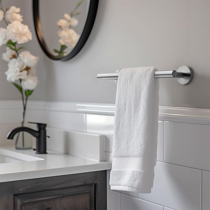 Bathroom Towel Bar, 12 Inch Towel Racks for Bathroom Wall Mounted, Heavy Duty Bathroom Towel Holder Organizer, Stainless Steel Home Towel Rod, Brushed Nickel