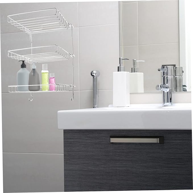 Luxshiny Stainless Steel Folding Storage Rack Floating Shelves Bathroom Storage Shelf for Bathroom Kitchen
