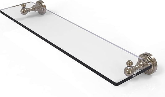 Allied Brass DT-1/22-PEW Dt 1 22 Dottingham Collection Inch Vanity Beveled Edges 1 Glass Shelf, 22 Inch, Antique Pewter