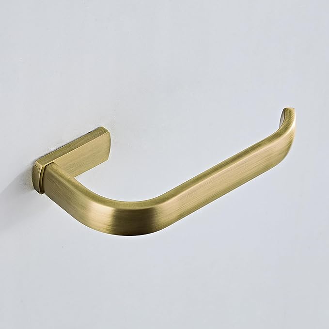 Flybath Toilet Paper Holder Antique Brass Toilet Roll Tissue Dispenser for Bathroom Wall Mounted, Brushed Brass